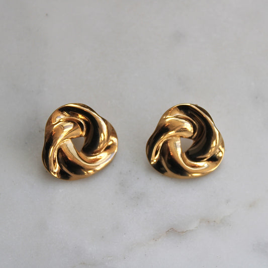 SWIRL STUDS - GOLD