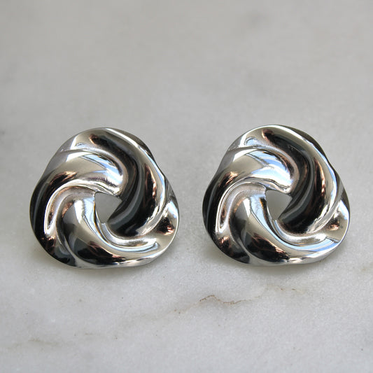 SWIRL STUDS - SILVER